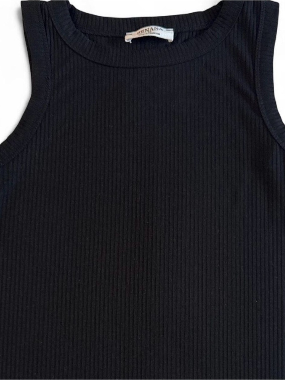 Ribbed Black Tank Top - Sleeveless Women’s Essential